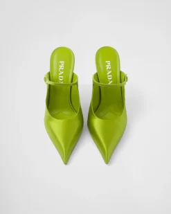 Mujer Prada PANTUFLAS Y CHINELAS^Mules De Tacón De Satén