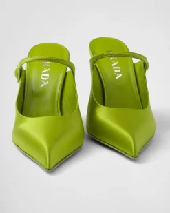 Mujer Prada PANTUFLAS Y CHINELAS^Mules De Tacón De Satén