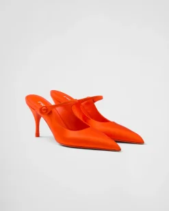 Mujer Prada PANTUFLAS Y CHINELAS^Mules De Tacón De Satén