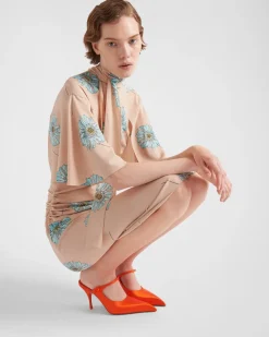 Mujer Prada PANTUFLAS Y CHINELAS^Mules De Tacón De Satén