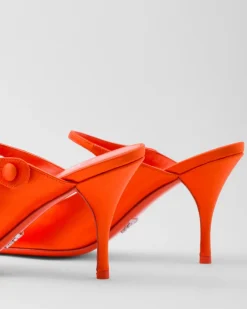 Mujer Prada PANTUFLAS Y CHINELAS^Mules De Tacón De Satén