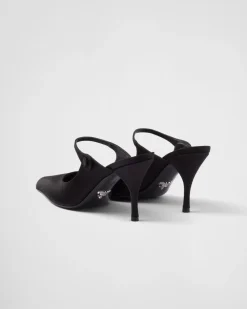 Mujer Prada PANTUFLAS Y CHINELAS^Mules De Tacón De Satén