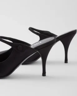 Mujer Prada PANTUFLAS Y CHINELAS^Mules De Tacón De Satén