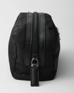 Hombre Prada BOLSAS Y ACCESORIOS DE VIAJE^Neceser De Re-nylon Y Piel Saffiano