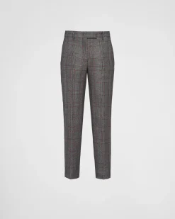 Mujer Prada PANTALONES LARGOS Y CORTOS^Pantalones A Cuadros Príncipe De Gales