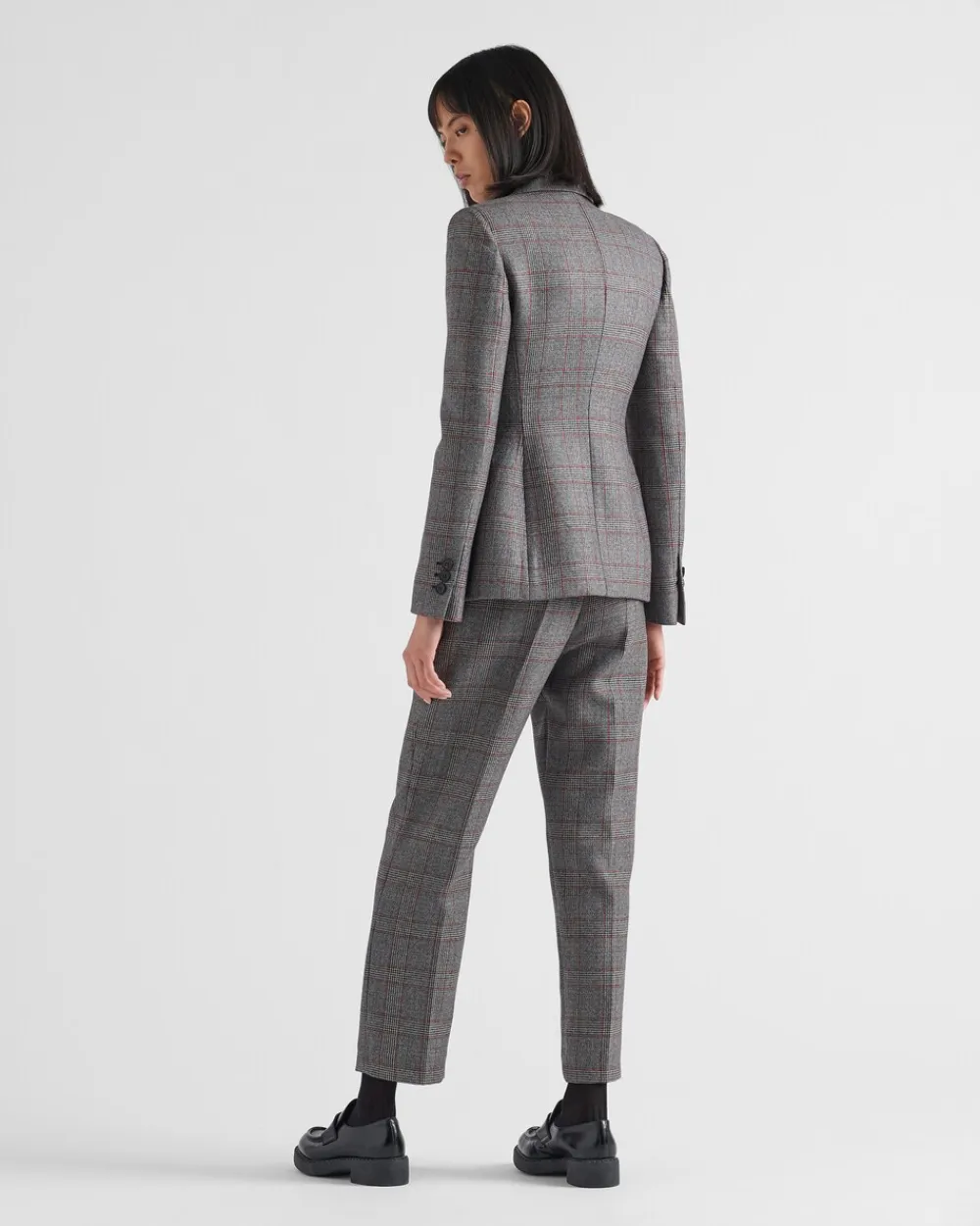 Mujer Prada PANTALONES LARGOS Y CORTOS^Pantalones A Cuadros Príncipe De Gales