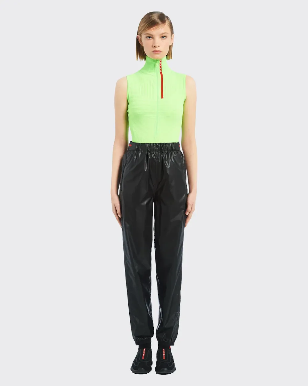 Mujer Prada ROPA^Pantalones Anchos De Re-nylon Ligero