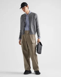 Hombre Prada TEJIDO VAQUERO^Pantalones Cargo En Bull Denim
