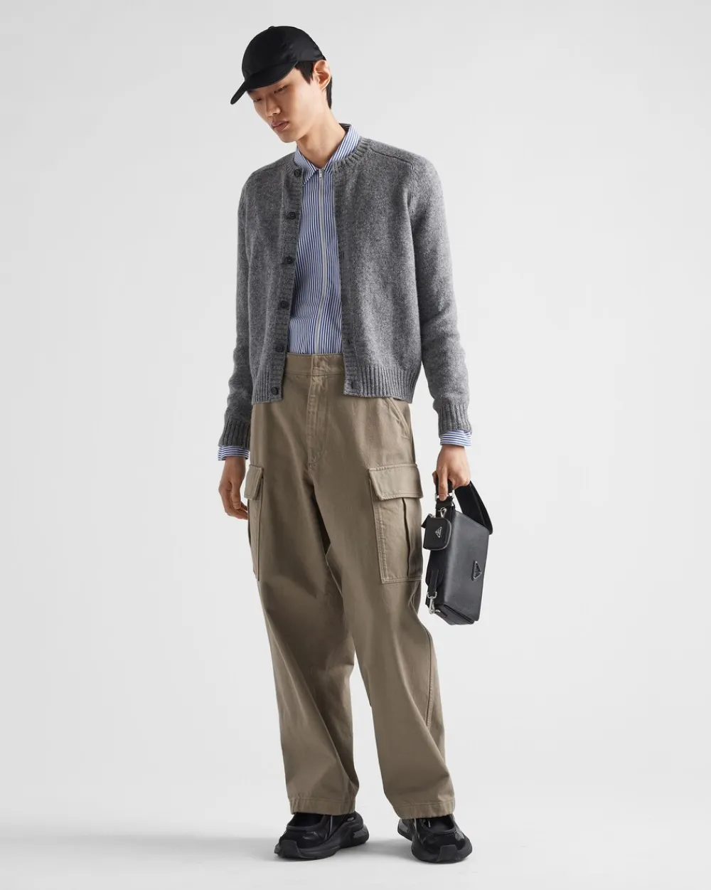 Hombre Prada TEJIDO VAQUERO^Pantalones Cargo En Bull Denim