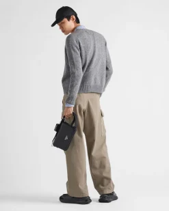 Hombre Prada TEJIDO VAQUERO^Pantalones Cargo En Bull Denim