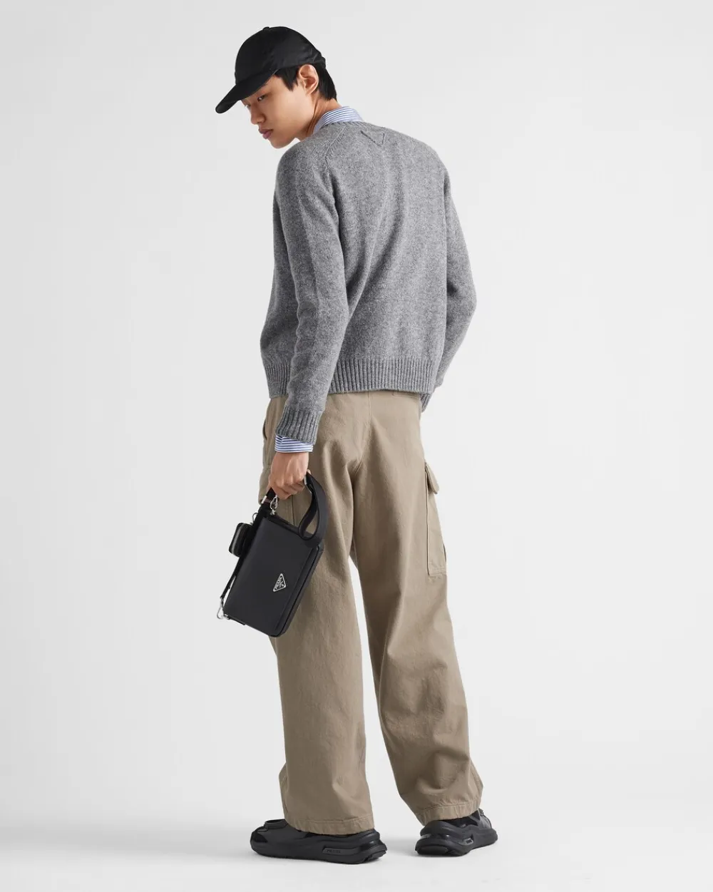 Hombre Prada TEJIDO VAQUERO^Pantalones Cargo En Bull Denim