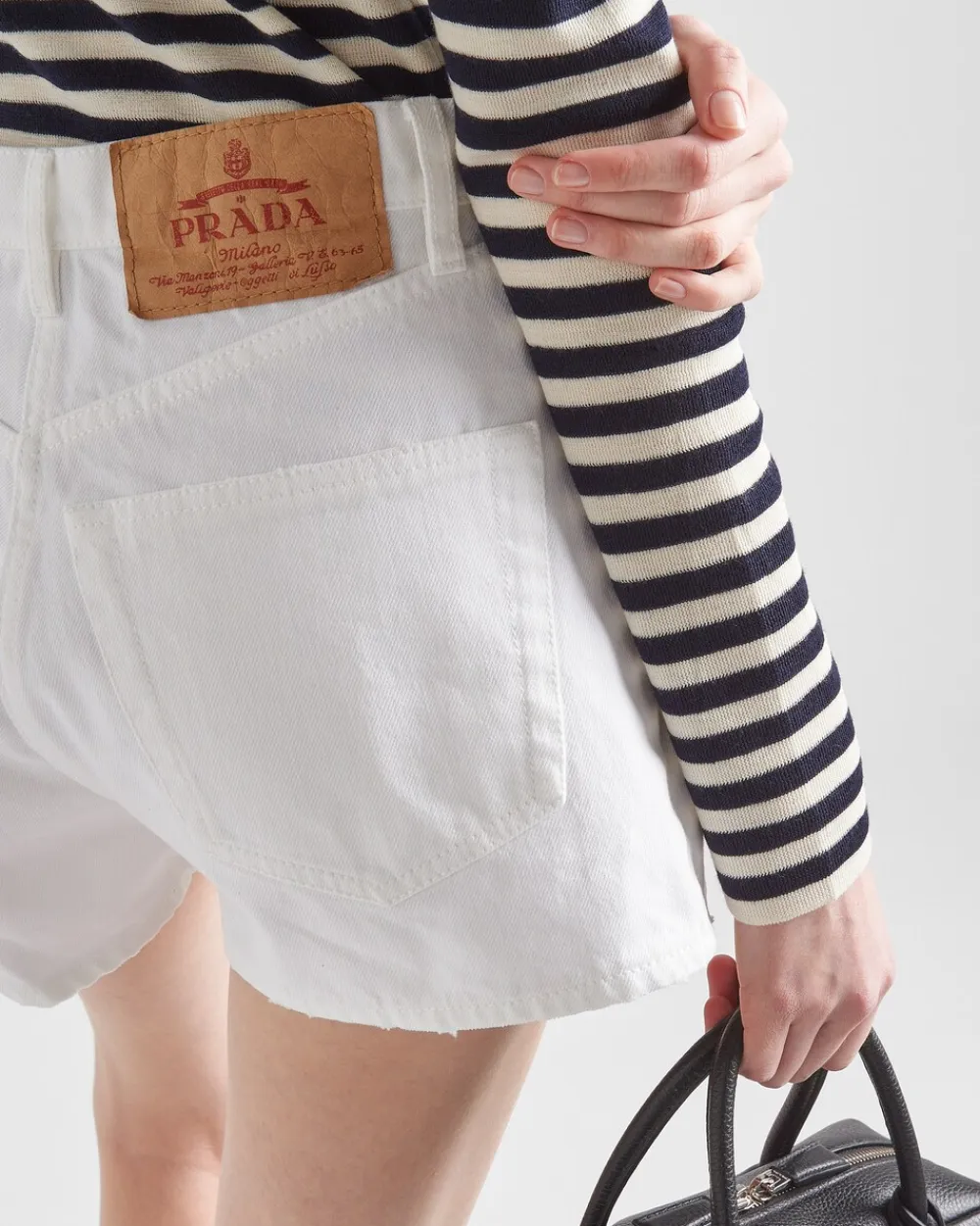 Mujer Prada TEJIDO VAQUERO^Pantalones Cortos De Bull Denim