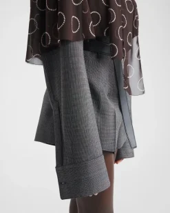 Mujer Prada PANTALONES LARGOS Y CORTOS^Pantalones Cortos De Lana Con Raya Diplomática