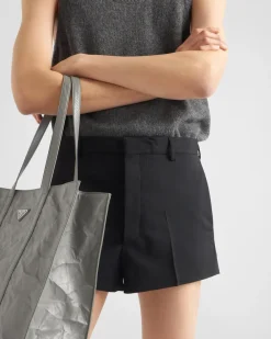 Hombre Prada PANTALONES Y BERMUDAS^Pantalones Cortos De Lana Mohair