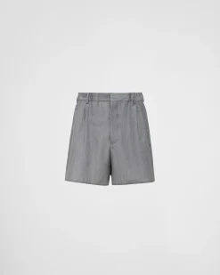 Hombre Prada PANTALONES Y BERMUDAS^Pantalones Cortos De Lana Y Mohair