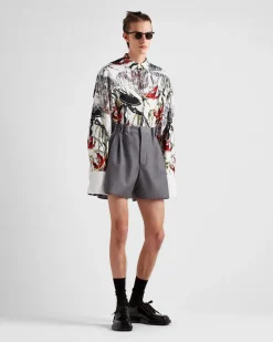 Hombre Prada PANTALONES Y BERMUDAS^Pantalones Cortos De Lana Y Mohair