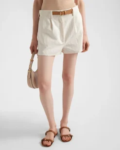 Mujer Prada PANTALONES LARGOS Y CORTOS^Pantalones Cortos De Lona