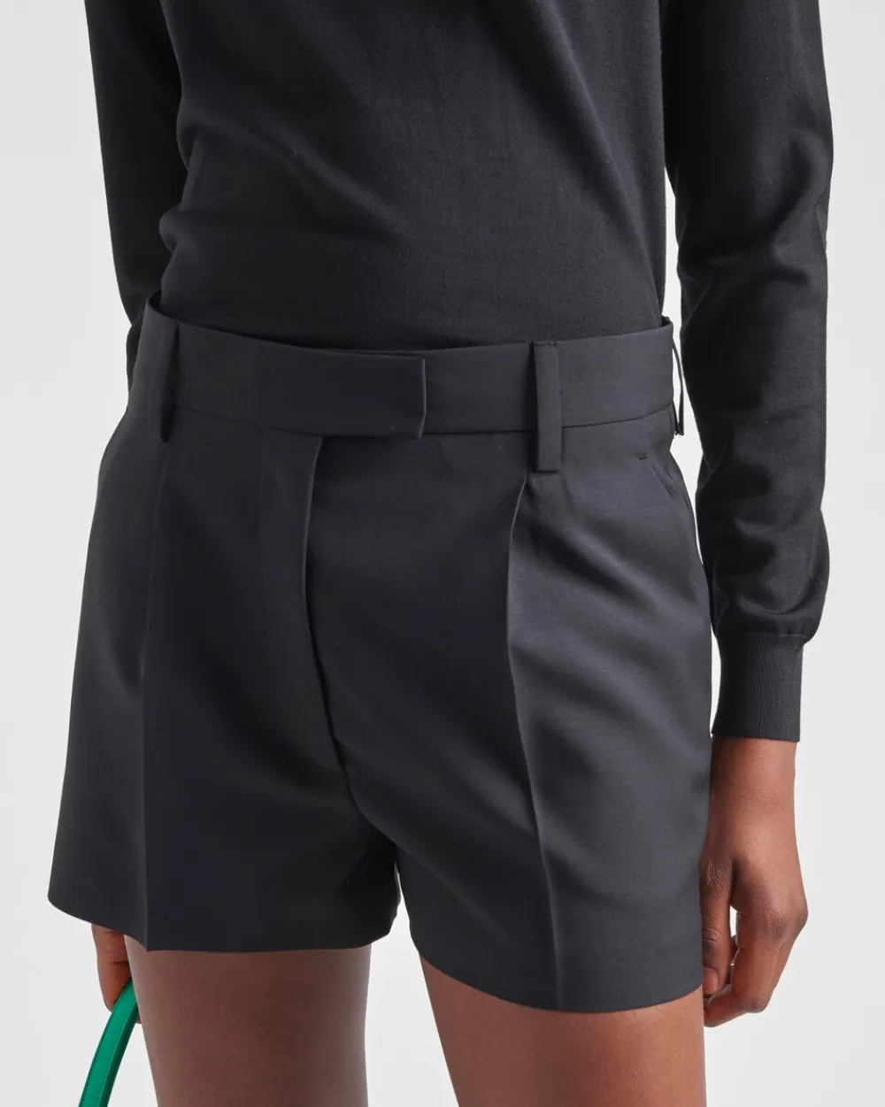 Mujer Prada PANTALONES LARGOS Y CORTOS^Pantalones Cortos De Mohair Ligero