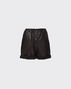 Mujer Prada ROPA DE PIEL^Pantalones Cortos De Napa