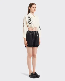 Mujer Prada ROPA DE PIEL^Pantalones Cortos De Napa