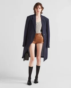 Mujer Prada ROPA DE PIEL^Pantalones Cortos De Napa