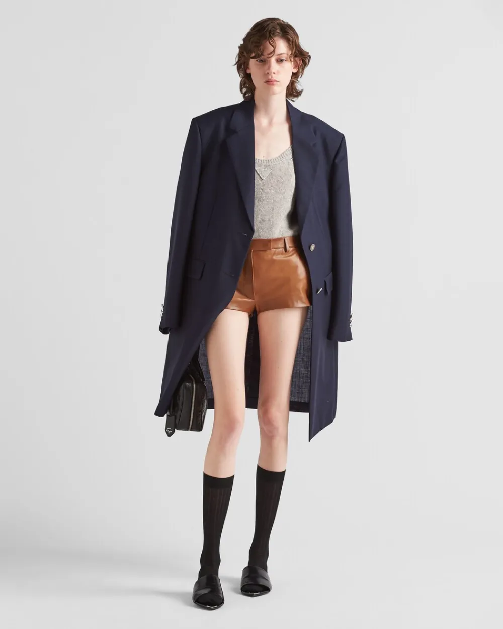 Mujer Prada ROPA DE PIEL^Pantalones Cortos De Napa