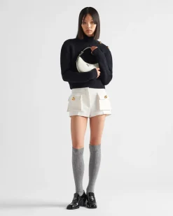 Mujer Prada PANTALONES LARGOS Y CORTOS^Pantalones Cortos De Natté
