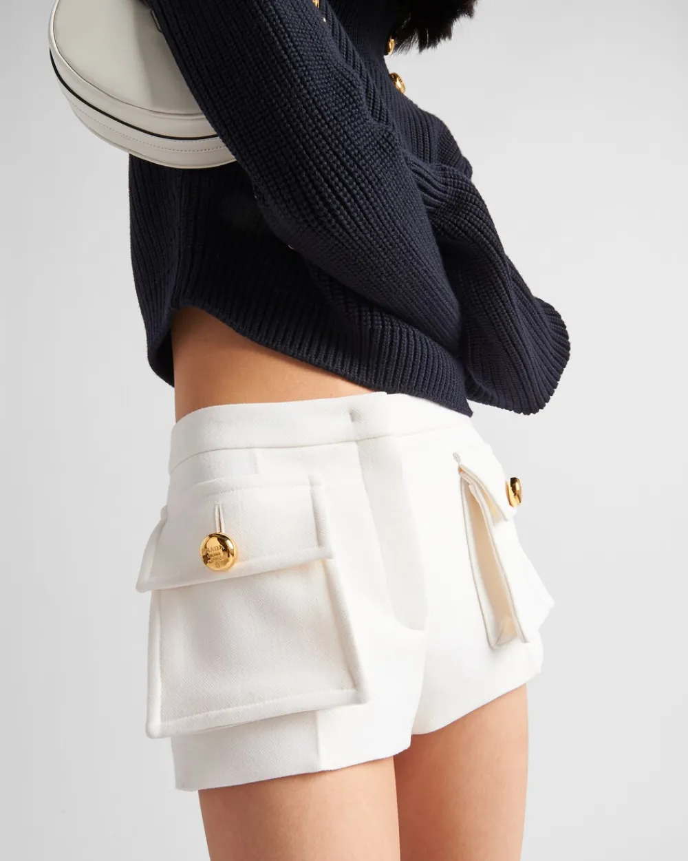 Mujer Prada PANTALONES LARGOS Y CORTOS^Pantalones Cortos De Natté