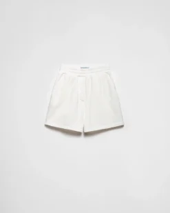 Mujer Prada CAMISETAS Y SUDADERAS^Pantalones Cortos En Felpa De Algodón