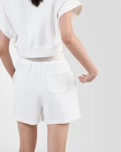 Mujer Prada CAMISETAS Y SUDADERAS^Pantalones Cortos En Felpa De Algodón