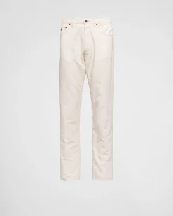 Hombre Prada TEJIDO VAQUERO^Pantalones De Chambray Con Cinco Bolsillos