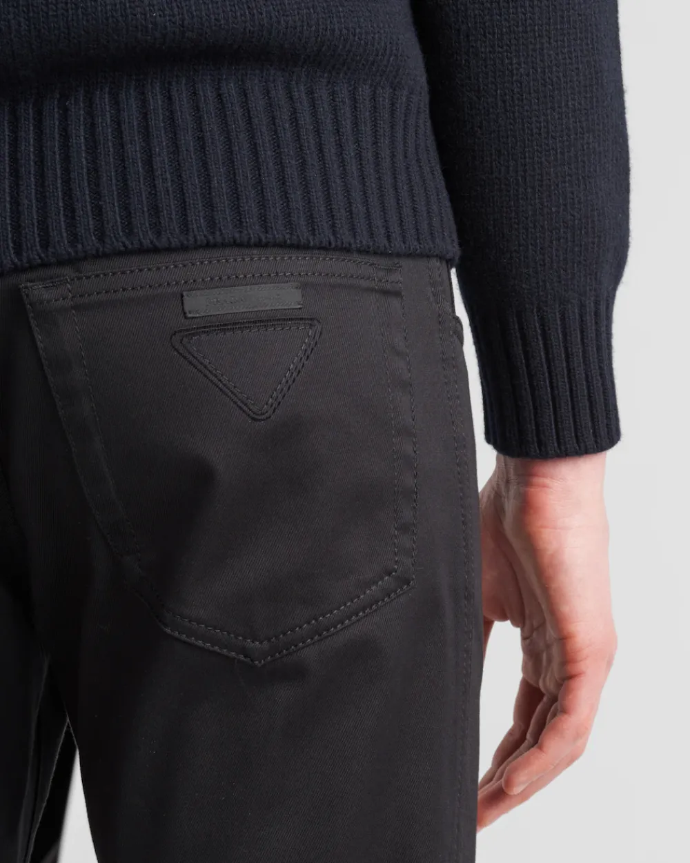 Hombre Prada TEJIDO VAQUERO^Pantalones De Dril Elástico Con 5 Bolsillos