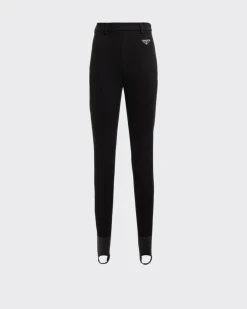 Mujer Prada PANTALONES LARGOS Y CORTOS^Pantalones De Franela Elástica