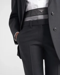 Mujer Prada PANTALONES LARGOS Y CORTOS^Pantalones De Lana Y Crinolina