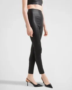 Mujer Prada ROPA DE PIEL^Pantalones De Napa Elástica