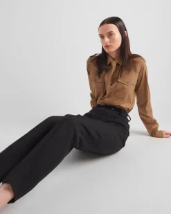 Mujer Prada PANTALONES LARGOS Y CORTOS^Pantalones De Natté Elástico
