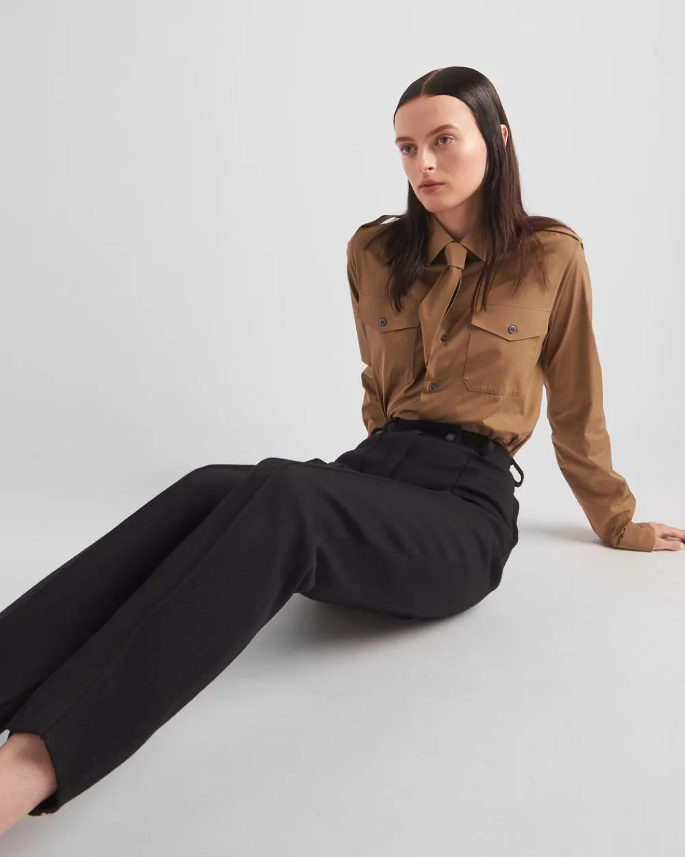 Mujer Prada PANTALONES LARGOS Y CORTOS^Pantalones De Natté Elástico