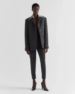 Mujer Prada PANTALONES LARGOS Y CORTOS^Pantalones De Natté Elástico