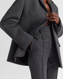 Mujer Prada PANTALONES LARGOS Y CORTOS^Pantalones De Natté Elástico