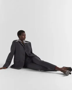 Mujer Prada PANTALONES LARGOS Y CORTOS^Pantalones De Natté Elástico