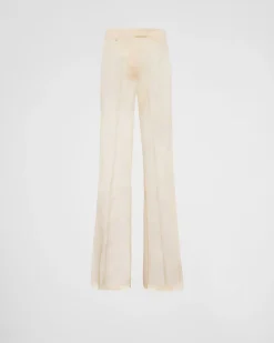Mujer Prada PANTALONES LARGOS Y CORTOS^Pantalones De Organza