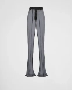 Mujer Prada PANTALONES LARGOS Y CORTOS^Pantalones De Organza
