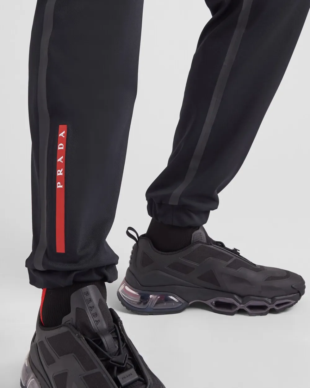 Hombre Prada ROPA^Pantalones De Piqué Con Costuras De Cinta