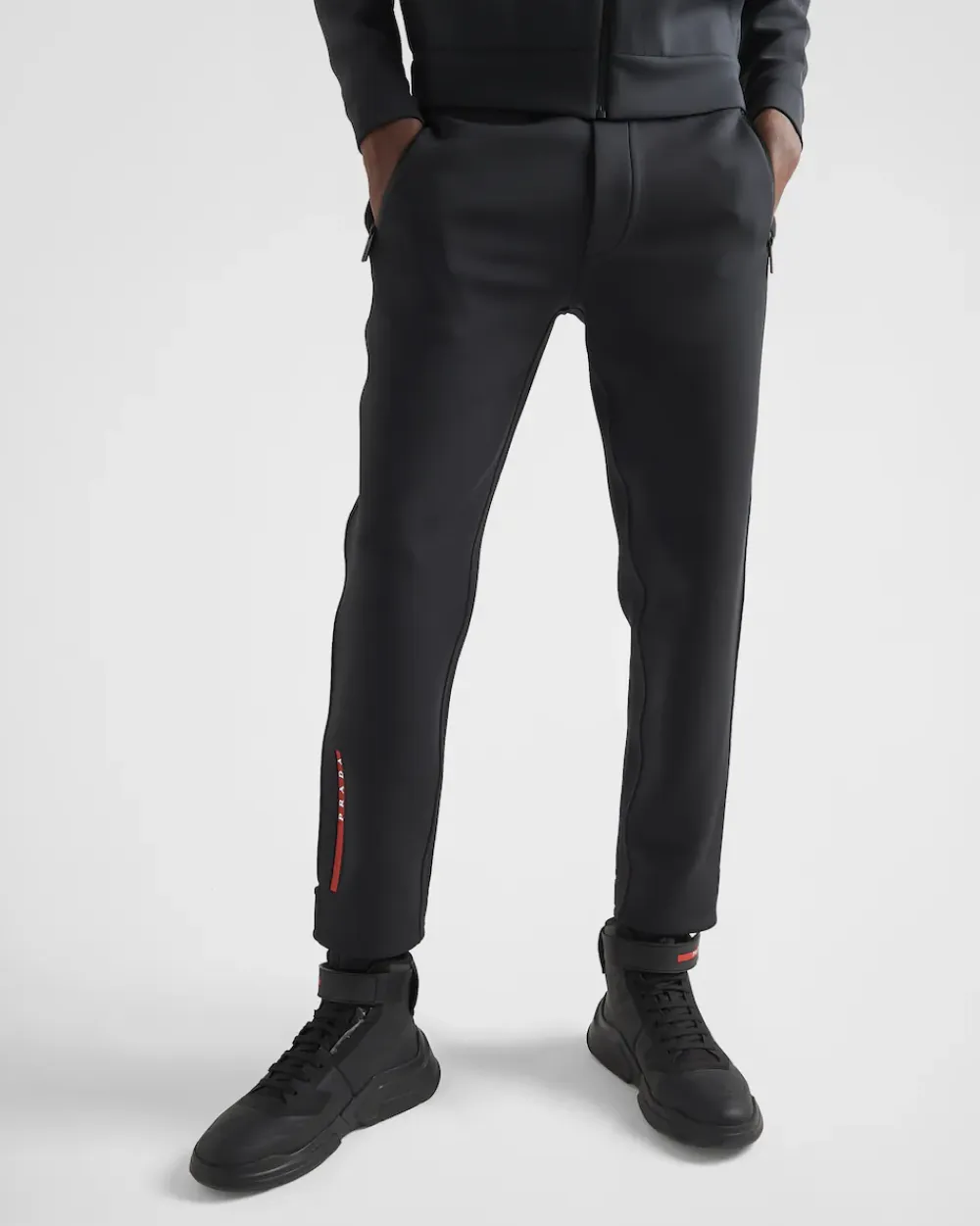 Hombre Prada ROPA^Pantalones De Punto Doble Reciclado