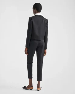 Mujer Prada PANTALONES LARGOS Y CORTOS^Pantalones De Satén De Lana