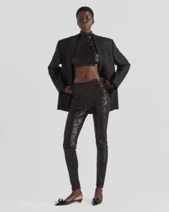 Mujer Prada PANTALONES LARGOS Y CORTOS^Pantalones Elásticos De Lentejuelas