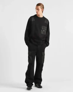 Hombre Prada ROPA DEPORTIVA Y SUDADERAS^Pantalones En Felpa De Algodón Con Detalles De Re-nylon