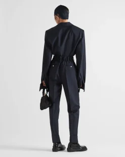 Mujer Prada PANTALONES LARGOS Y CORTOS^Pantalones Ligeros De Mohair