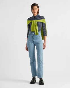 Mujer Prada TEJIDO VAQUERO^Pantalones Vaqueros Con Cinco Bolsillos