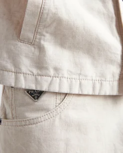 Hombre Prada TEJIDO VAQUERO^Pantalones Vaqueros De Cambray Con Cinco Bolsillos